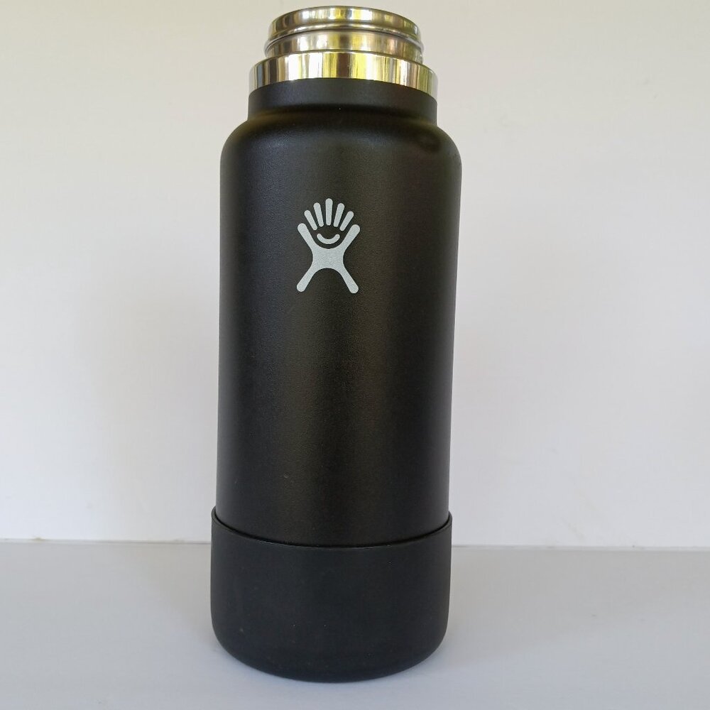 *NO LID* HydroFlask REPLACEMENT Wide Mouth 32 oz + Silicone Bottom Black